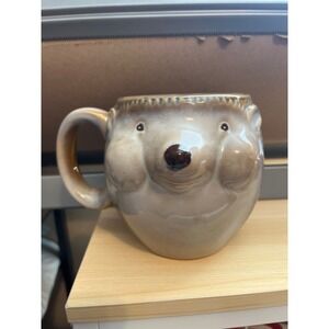 Gibson Home Hedgehog 3D Sculpted Ceramic Coffee Mug Brown Tan Woodland Animal
